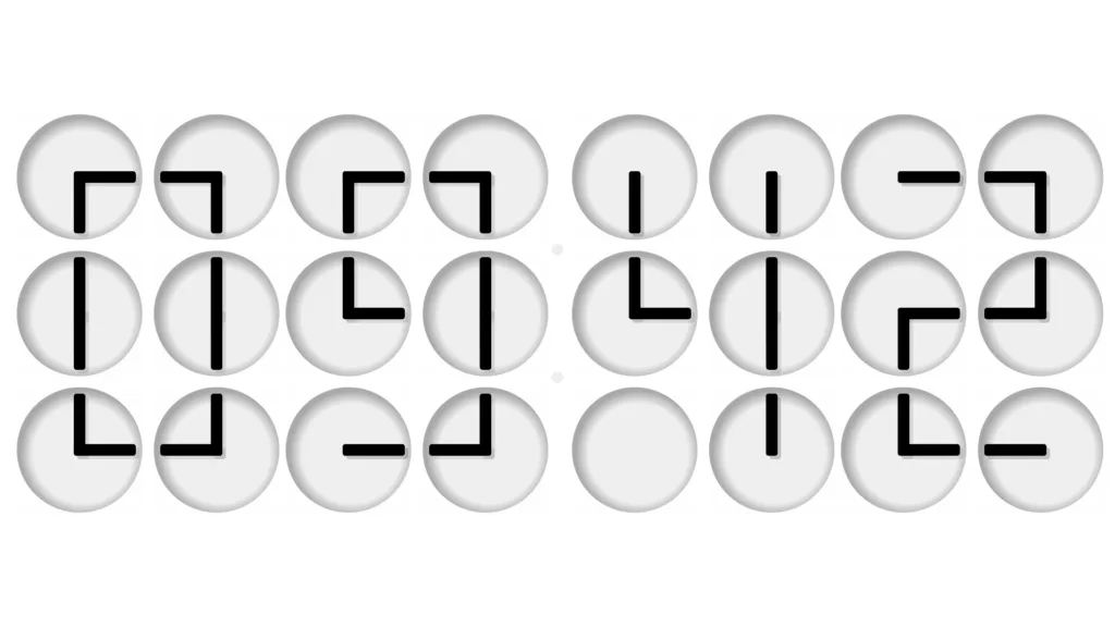 Clocks in Motion uses moving clock hands to form digital numerals, blending analog mechanics with modern design for a kinetic time display.