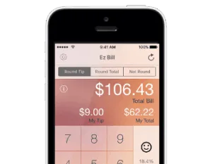 Ez Bill's sleek interface on phones and tablets, designed with a soft, candlelight-like glow to ensure a comfortable experience while splitting the bill in dimly lit settings.